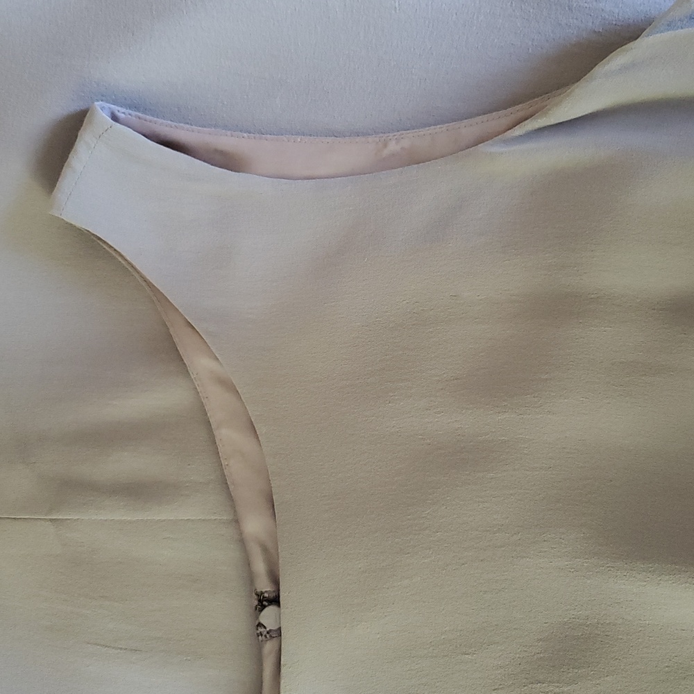 Lace-Trimmed Sleeveless Silk Dress - Vintage Laura Ashley - Picture 10 of 14